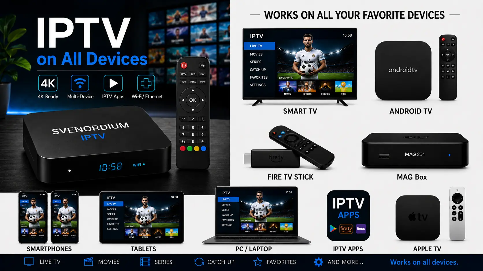 Works on the IPTV devices you already use